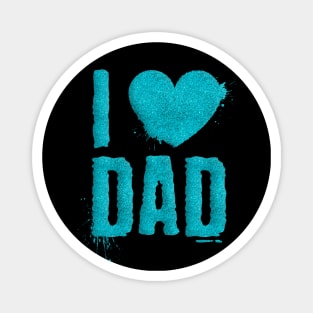 Teal Glitter I Love Heart Dad for Father's Day Magnet